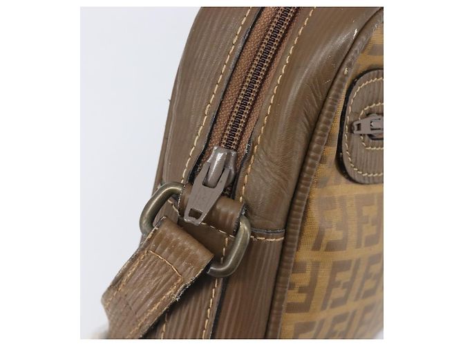 Borsa a tracolla FENDI Zucchino Canvas PVC Beige Auth 205232 - vista 18