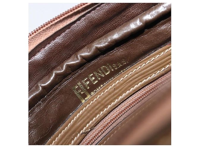 Borsa a tracolla FENDI Zucchino Canvas PVC Beige Auth 205232 - vista 19