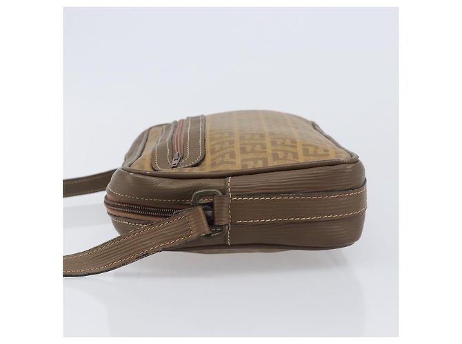Borsa a tracolla FENDI Zucchino Canvas PVC Beige Auth 205232 - vista 4