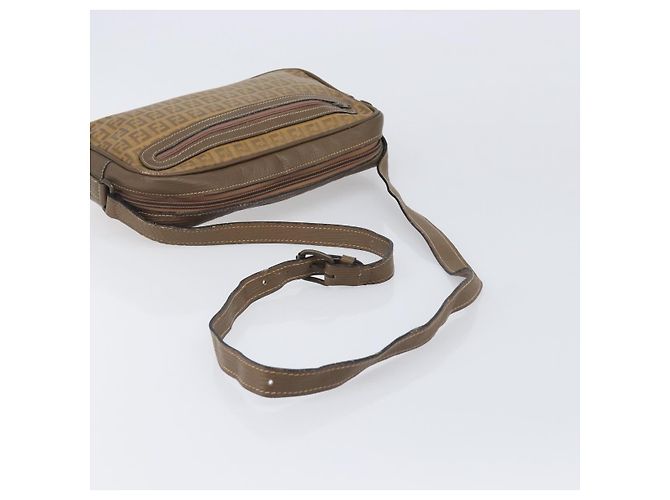 Borsa a tracolla FENDI Zucchino Canvas PVC Beige Auth 205232 - vista 7