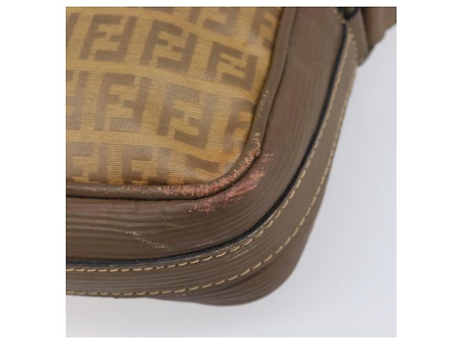 Borsa a tracolla FENDI Zucchino Canvas PVC Beige Auth 205232 - vista 9