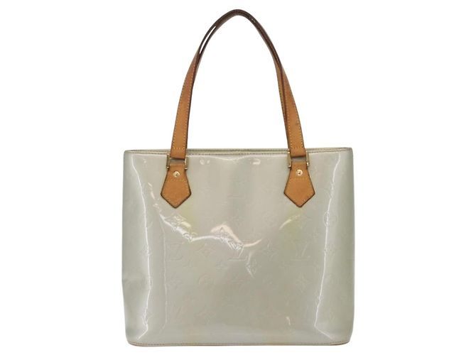 LOUIS VUITTON Monogram Vernis Houston Hand Bag Gris M91053 LV Auth 207572 Grigio - vista 13