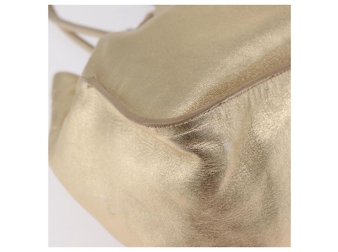 Tote Sac Cabas PRADA en Cuir Or Argent Auth 207552A Argenté Doré - vue 14
