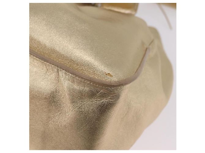 Tote Sac Cabas PRADA en Cuir Or Argent Auth 207552A Argenté Doré - vue 15