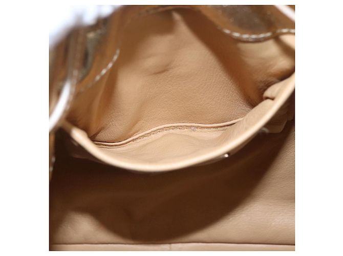 Tote Sac Cabas PRADA en Cuir Or Argent Auth 207552A Argenté Doré - vue 28
