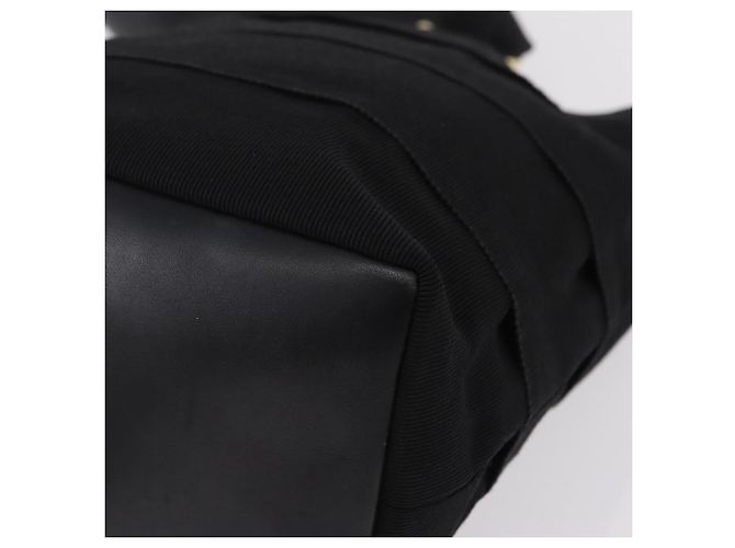 Borsa a tracolla Salvatore Ferragamo Canvas Black Gold Tone Auth bs37163 Nero - vista 16