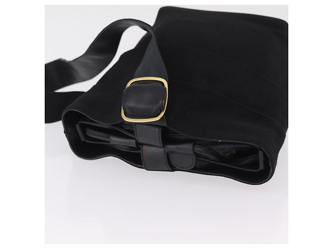 Borsa a tracolla Salvatore Ferragamo Canvas Black Gold Tone Auth bs37163 Nero - vista 7