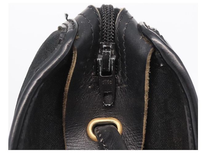 Borsa a tracolla Christian Dior Trotter Canvas Nera e Oro Auth ka6527A Nero - vista 19