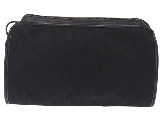Borsa a tracolla Christian Dior Trotter Canvas Nera e Oro Auth ka6527A Nero - vista 2