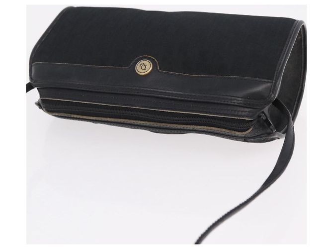 Borsa a tracolla Christian Dior Trotter Canvas Nera e Oro Auth ka6527A Nero - vista 6