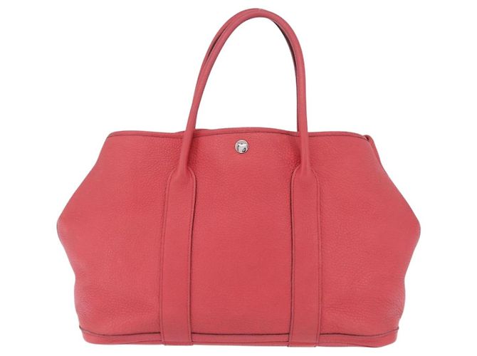 Hermès HERMES Garden Party PM Tote Bag Leder Rosa Silber Auth ka6450V Pink - Ansicht 13