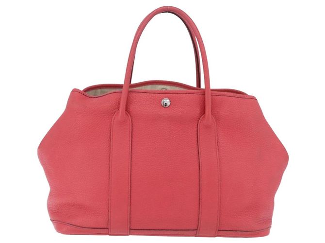 Hermès HERMES Garden Party PM Tote Bag Leder Rosa Silber Auth ka6450V Pink - Ansicht 2