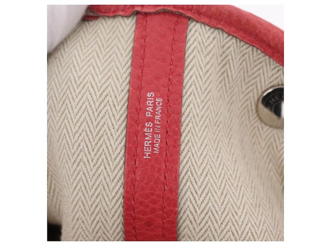 Hermès HERMES Garden Party PM Tote Bag Leder Rosa Silber Auth ka6450V Pink - Ansicht 22