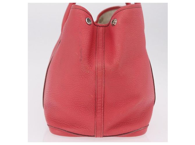 Hermès HERMES Garden Party PM Tote Bag Leder Rosa Silber Auth ka6450V Pink - Ansicht 5