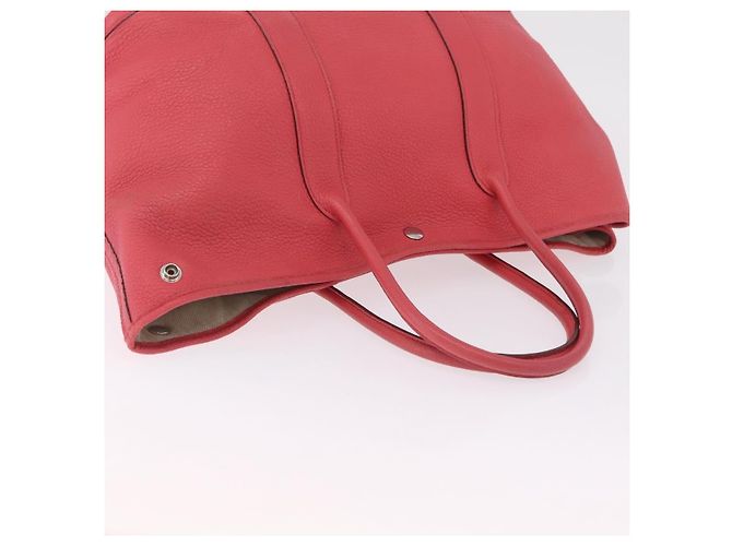 Hermès HERMES Garden Party PM Tote Bag Leder Rosa Silber Auth ka6450V Pink - Ansicht 8