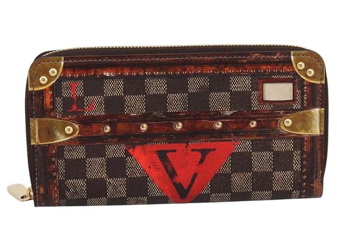LOUIS VUITTON Damier Ebene Transformed Zippy Long Wallet M63490 LV Auth 206899M - view 13