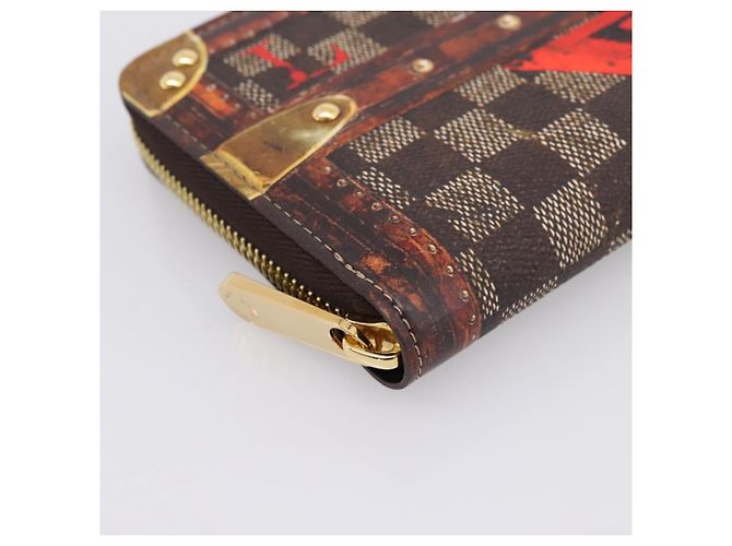LOUIS VUITTON Damier Ebene Transformed Zippy Long Wallet M63490 LV Auth 206899M - view 14