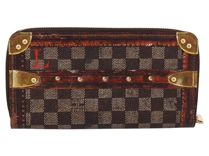 LOUIS VUITTON Damier Ebene Transformed Zippy Long Wallet M63490 LV Auth 206899M - view 2
