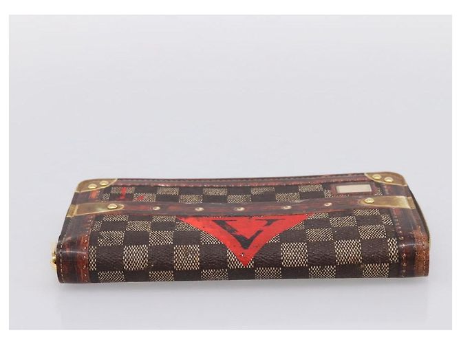 LOUIS VUITTON Damier Ebene Transformed Zippy Long Wallet M63490 LV Auth 206899M - view 6