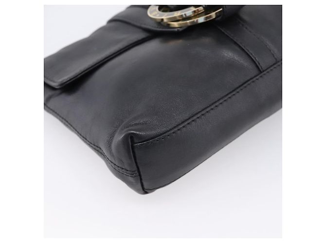 Bulgari Borsa a tracolla BVLGARI Chandra in pelle nera e oro autentica am12731V Nero D'oro - vista 14
