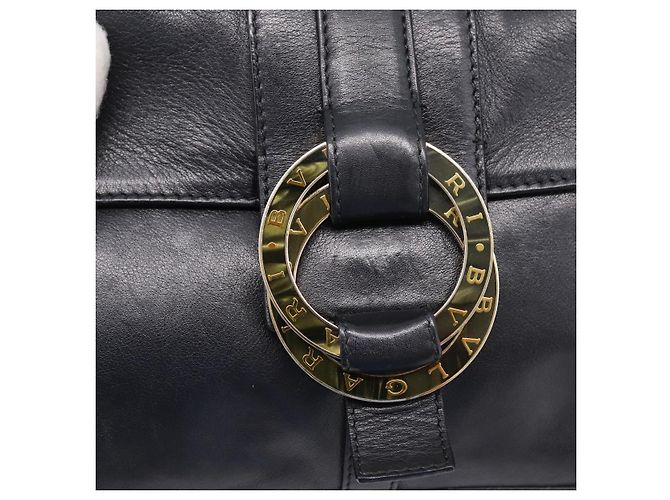 Bulgari Borsa a tracolla BVLGARI Chandra in pelle nera e oro autentica am12731V Nero D'oro - vista 17