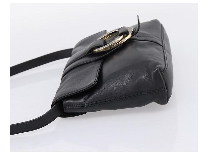 Bulgari Borsa a tracolla BVLGARI Chandra in pelle nera e oro autentica am12731V Nero D'oro - vista 3