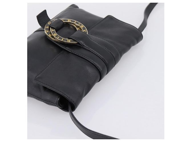 Bulgari Borsa a tracolla BVLGARI Chandra in pelle nera e oro autentica am12731V Nero D'oro - vista 6