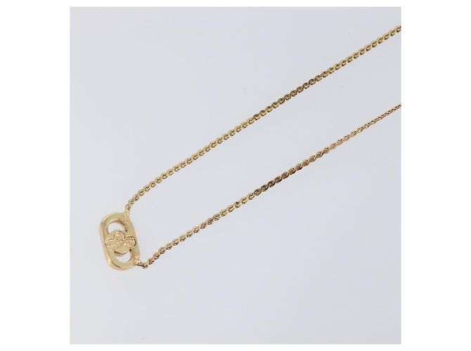 Collana Christian Dior metallo Gold Auth 205475 D'oro - vista 12