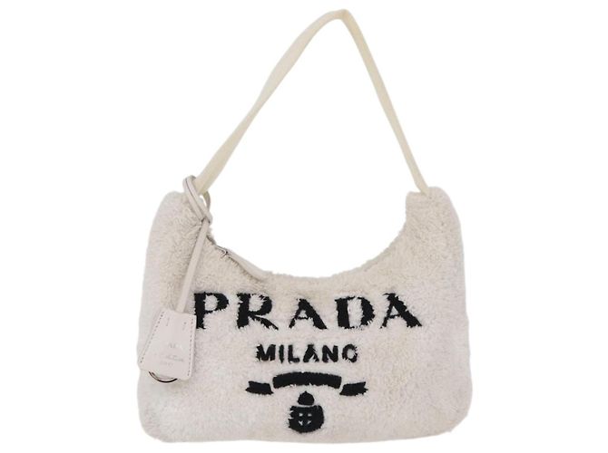 Sac à main pochette PRADA pile White Silver Auth 202515A Argenté Blanc - vue 13