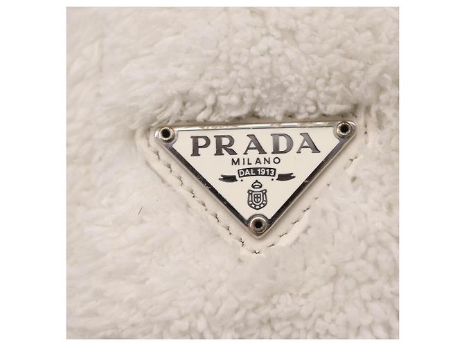 Sac à main pochette PRADA pile White Silver Auth 202515A Argenté Blanc - vue 21