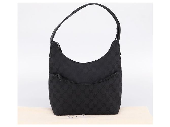Borsa a tracolla GUCCI GG Canvas Nero Argento 001 3386 Auth 207352A - vista 12