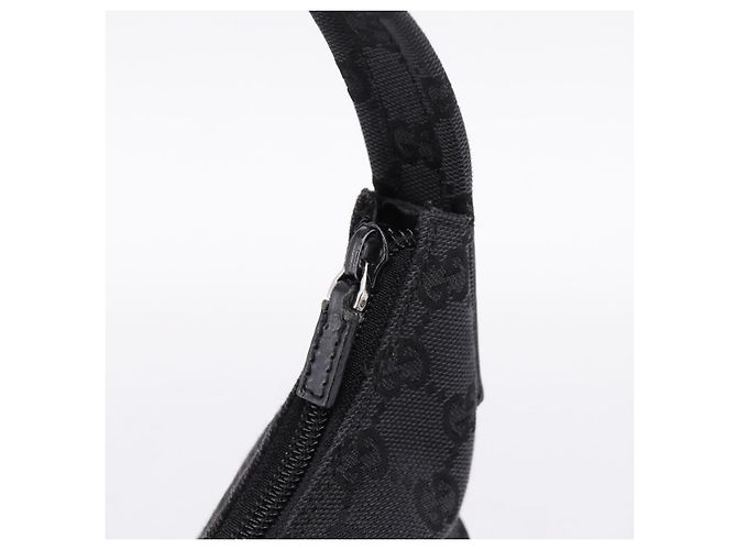 Borsa a tracolla GUCCI GG Canvas Nero Argento 001 3386 Auth 207352A - vista 17