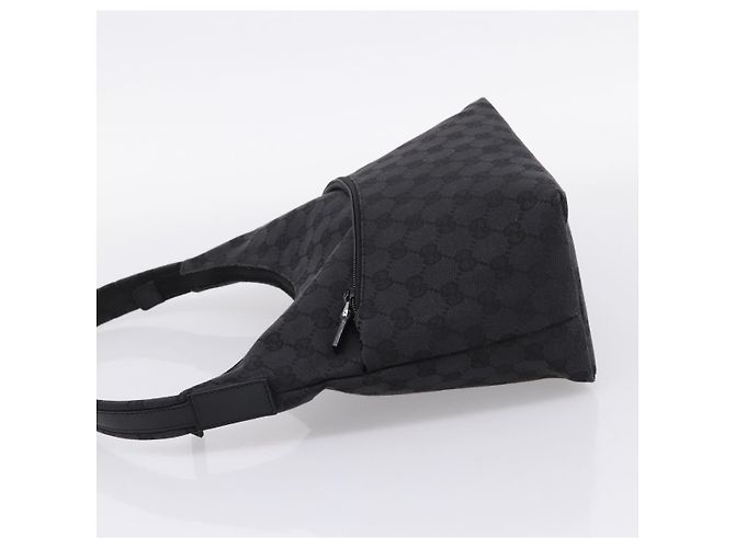 Borsa a tracolla GUCCI GG Canvas Nero Argento 001 3386 Auth 207352A - vista 3