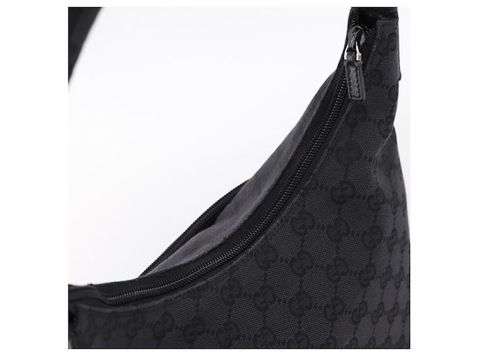 Borsa a tracolla GUCCI GG Canvas Nero Argento 001 3386 Auth 207352A - vista 6