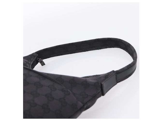 Borsa a tracolla GUCCI GG Canvas Nero Argento 001 3386 Auth 207352A - vista 8