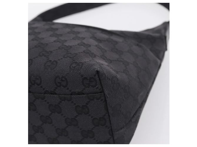 Borsa a tracolla GUCCI GG Canvas Nero Argento 001 3386 Auth 207352A - vista 9