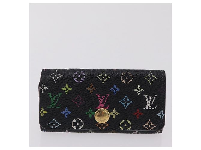 LOUIS VUITTON Monogram Multicolor Wallet 2 Set Black LV Auth 207527 Noir - vue 12