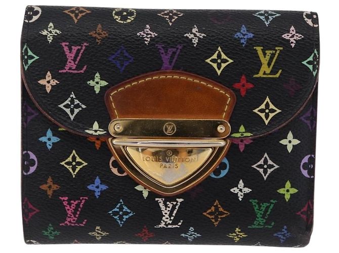 LOUIS VUITTON Monogram Multicolor Wallet 2 Set Black LV Auth 207527 Noir - vue 2