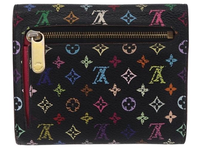 LOUIS VUITTON Monogram Multicolor Wallet 2 Set Black LV Auth 207527 Noir - vue 3
