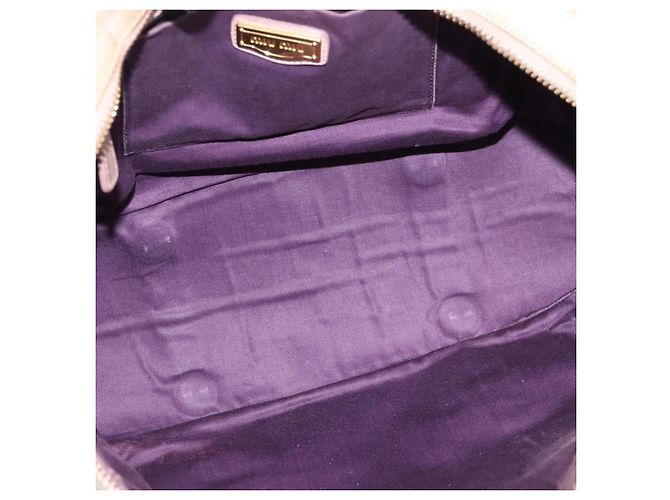 Borsa a mano Miu Miu in pelle beige tono oro Auth 167653 - vista 11