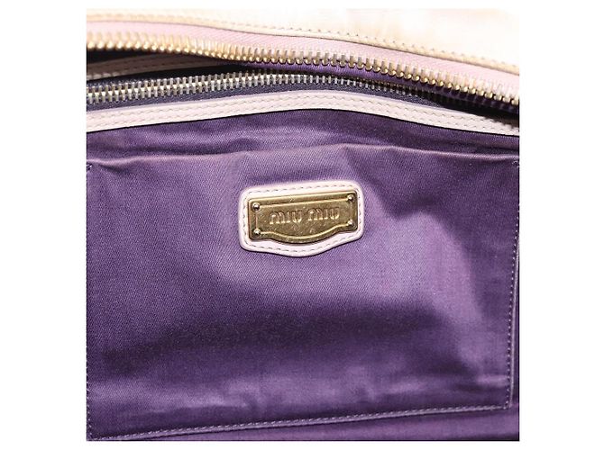 Borsa a mano Miu Miu in pelle beige tono oro Auth 167653 - vista 17