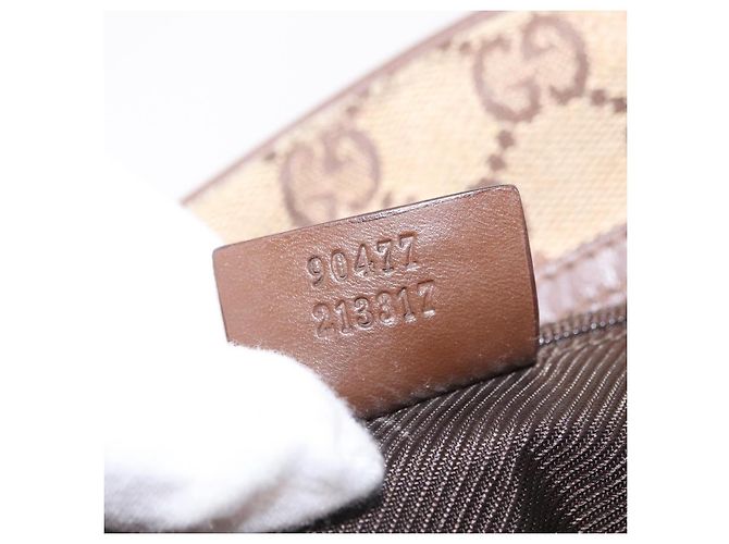 Borsa a Tracolla GUCCI GG Canvas Beige Silver 90477 Auth 206451 Argento - vista 12