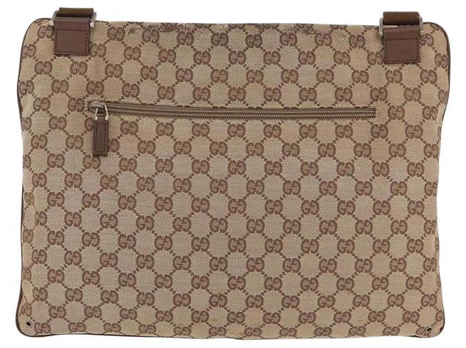 Borsa a Tracolla GUCCI GG Canvas Beige Silver 90477 Auth 206451 Argento - vista 3