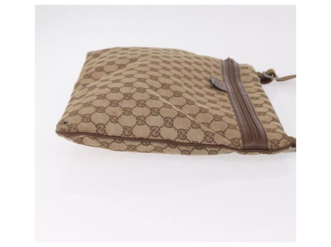 Borsa a Tracolla GUCCI GG Canvas Beige Silver 90477 Auth 206451 Argento - vista 4
