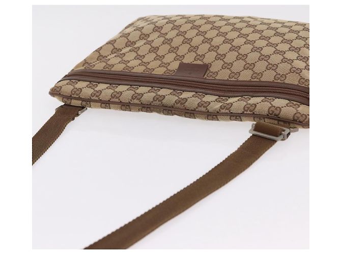 Borsa a Tracolla GUCCI GG Canvas Beige Silver 90477 Auth 206451 Argento - vista 7