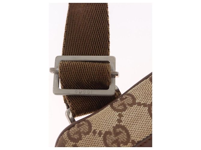 Borsa a Tracolla GUCCI GG Canvas Beige Silver 90477 Auth 206451 Argento - vista 9