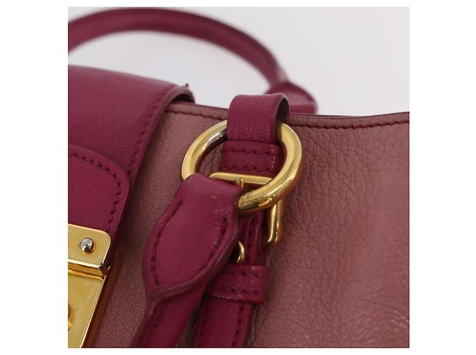 Borsa a mano Miu Miu Madras in pelle 2way Rosa Tono Oro Auth BA16083 - vista 16