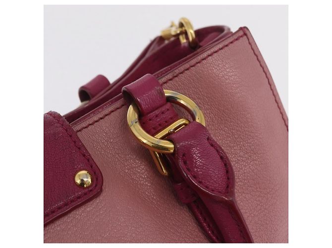 Borsa a mano Miu Miu Madras in pelle 2way Rosa Tono Oro Auth BA16083 - vista 18