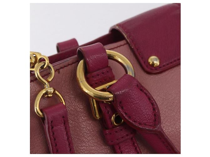 Borsa a mano Miu Miu Madras in pelle 2way Rosa Tono Oro Auth BA16083 - vista 19