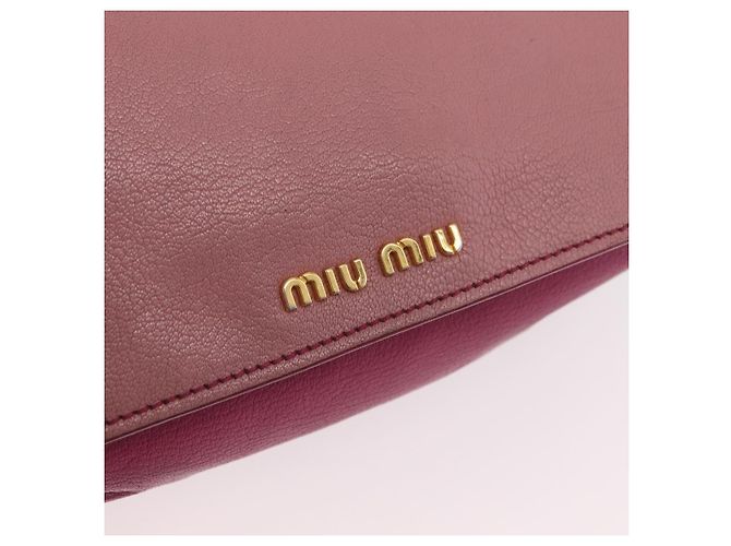 Borsa a mano Miu Miu Madras in pelle 2way Rosa Tono Oro Auth BA16083 - vista 27